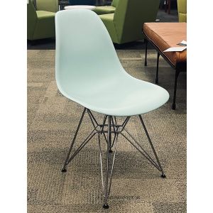 Herman Miller Eames Molded Plastic Side Chair (Grey Green/Chrome)