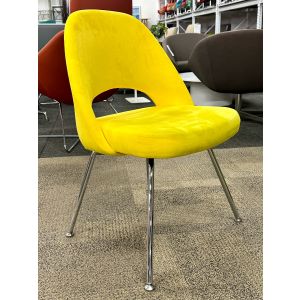 Knoll Saarinen Executive Side Chair (Yellow Suede/Chrome)