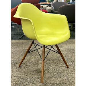 Herman Miller Eames Molded Plastic ArmChair (Chartreuse/Walnut)