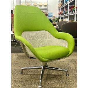 SW_1 Low Back Collaborative Lounge Chair (Green/Chrome)