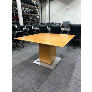 NuCraft Squared Veneer Height Adjustable Conference Table - 48" x 48"