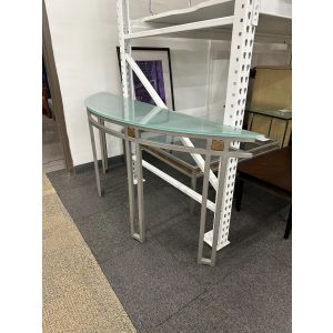 Half Moon Glass Top Console Table - 72" x 17"