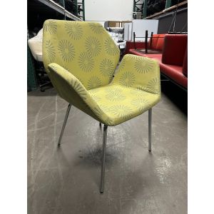 Keilhuaer Cahoots Side Chair w/ Arms (Green/Chrome)