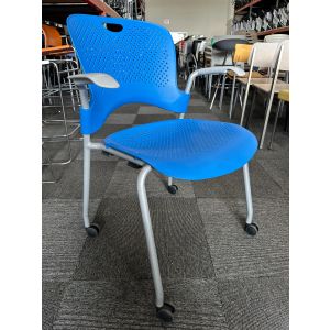 Herman Miller Caper Stacking Chair - Silver/Blue