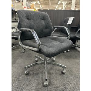 Vintage Steelcase 454 Conference Chair (Grey/Chrome)