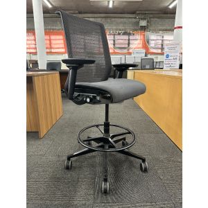 Steelcase Think Task Stool Chair (Graphite/Graphite)