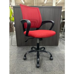 Home Mesh Office Chair w/ Lumbar Support (Red/Black)