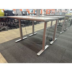 Height Adjustable Desk w/ Steelcase Dual Monitor Arms