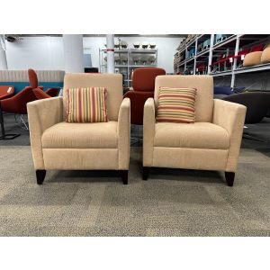 Pair of David Edward Peach Lounge Chair