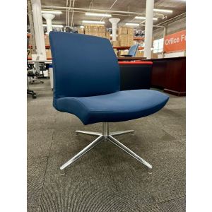 Source International Defign Mid Back Lounge Chair (Chrome/Blue)