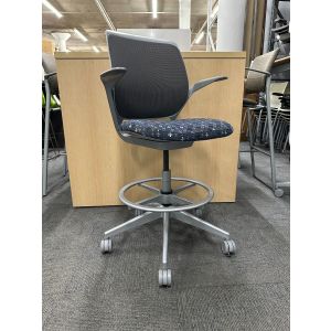 Steelcase Cobi Stool Chair (Graphite/Platinum)