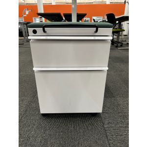 Knoll Mobile Box/File Pedestal (White/Green)