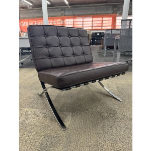 Replica Barcelona Lounge Chair (Brown/Chrome)