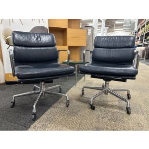 Pair of Herman Miller Eames Soft Pad Aluminum Group Conference Chair (Blue/Chrome)