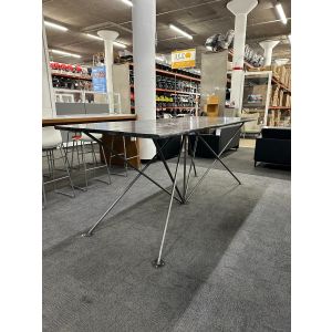 Black Wooden Cafe Bar Height Dining Table