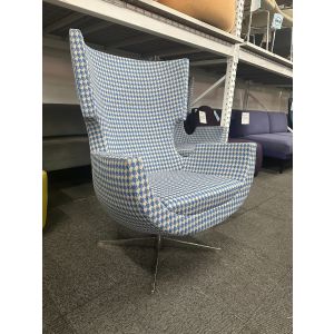 Martin Brattrud Kurve Blue Multi Pattern Lounge Chair