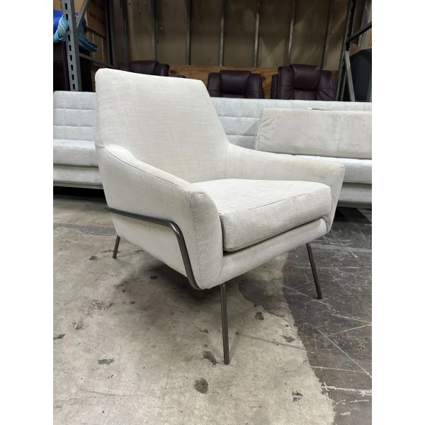 West Elm Lucas Wire Base Chair Sand Nickel