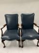 Pair of  High-Back Armchairs (Slate Leatherette)