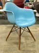 Herman Miller Eames Molded Plastic ArmChair (Pale Blue/Walnut)