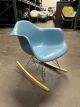 Herman Miller Eames Molded Plastic ArmChair, Rocker Base. (Pale Blue/Chrome)